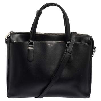 Pre Owned Tumi Black Leather Nia Commuter Laptop Briefcase