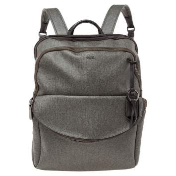 Pre Owned TUMI Grey Coated Canvas Stanton Hettie Backpack