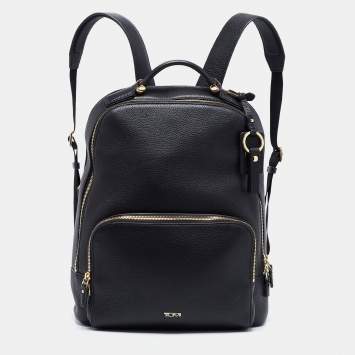 Pre Owned TUMI Black Grained Leather Gail Backpack