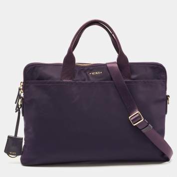 Pre Owned TUMI Purple Nylon Joanna Voyageur Laptop Bag