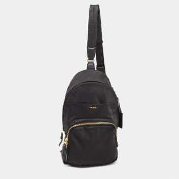 Pre Owned TUMI Black Nylon and Leather Sling Bag