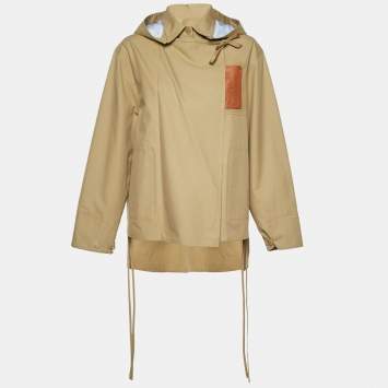 Pre Owned Loewe Beige Cotton Cut-Out Hooded Parka M
