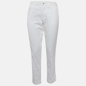 Polo Ralph Lauren White Cotton Gabardine Trousers S