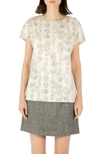 Pre Owned Dolce & Gabbana Pale Yellow Ancient Roman Coin Print Cotton Top L
