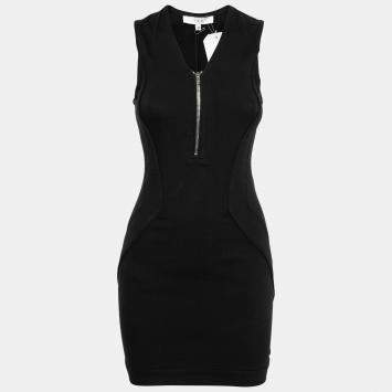 Pre Owned IRO Black Linen Blend Sleeveless Trever Mini Dress S