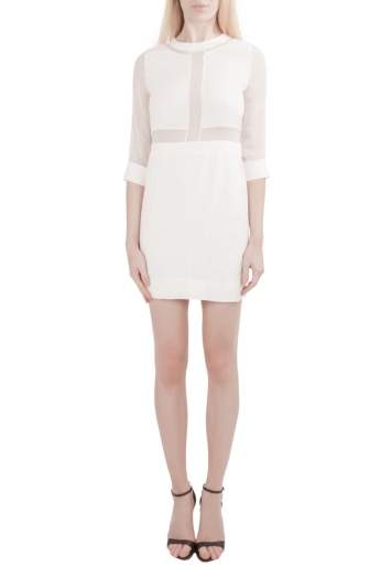 Pre Owned IRO White Silk Crepe Panelled Tina Mini Dress S