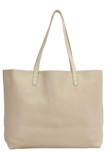 Pre Owned Mansur Gavriel Beige/Sand Tumble Leather Large Tote