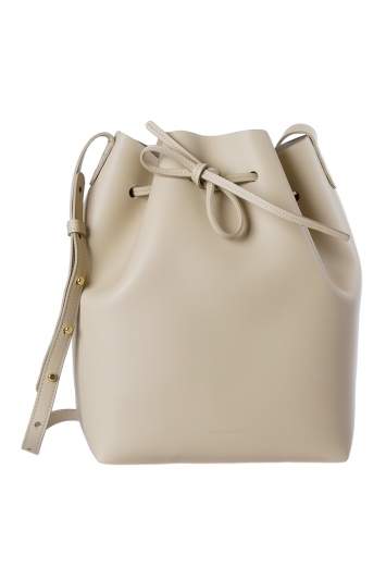 Pre Owned Mansur Gavriel Beige Leather Bucket Bag  