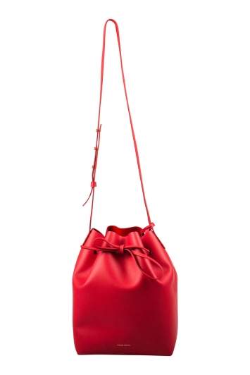 Pre Owned Mansur Gavriel Red Leather Bucket Bag