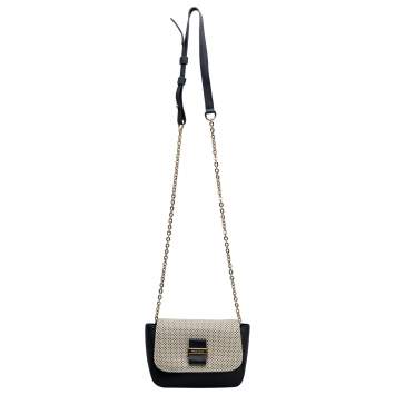 Pre Owned See by Chloe Navy/Cream Laser Cut Leather Crossbody Bag