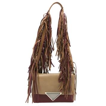 Pre Owned Sara Battaglia Multicolor Leather Teresa Fringe Shoulder Bag
