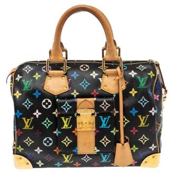 Pre Owned Louis Vuitton Black Monogram Multicolore Canvas Speedy 30 Bag