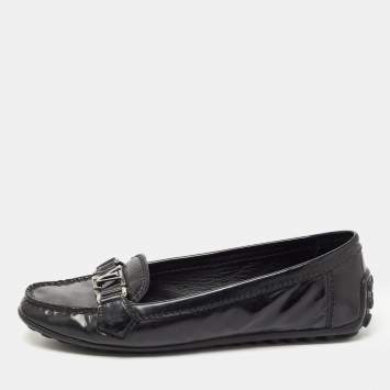Pre Owned Louis Vuitton Black Patent Leather Oxford Loafers Size 38