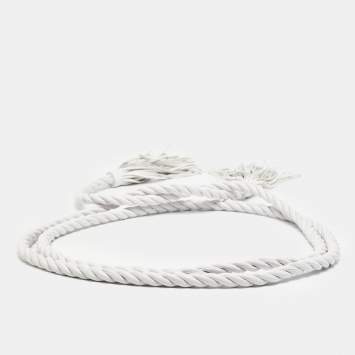 Pre Owned Valentino White Braided Leather The Rope Belt M