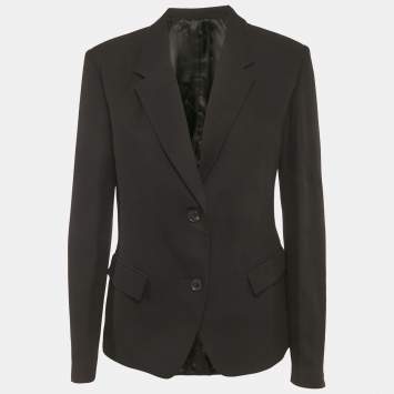 Pre Owned Valentino Black Silk Tailored Blazer M