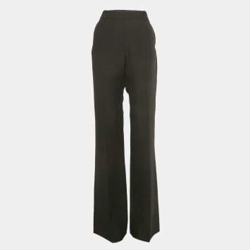 Pre Owned Valentino Black Wool Blend Formal Trousers M