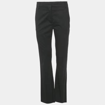 مملوكة مسبقًا Valentino Black Gabardine Straight Fit Trousers S