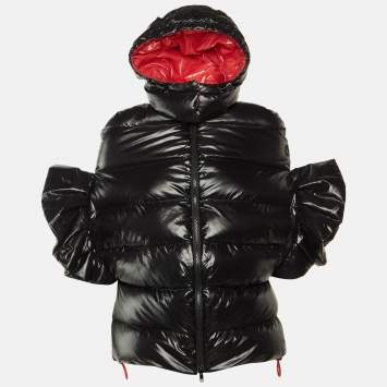 Pre Owned Valentino Black Nylon Hooded Puffer Jacket S