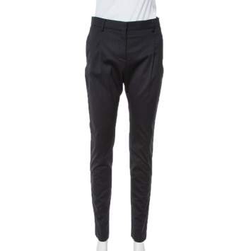 Pre Owned Valentino Black Wool Tailored Pants S
