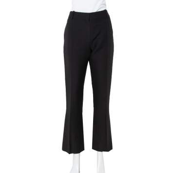 Pre Owned Valentino Black Wool & Silk Straight Leg Trousers M