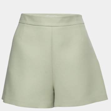 Pre Owned Valentino Light Green Wool and Silk Shorts M