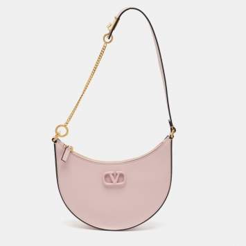 Pre Owned Valentino Lilac Leather Mini VLogo Hobo