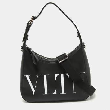 Pre Owned Valentino Black Leather Small VLTN Hobo