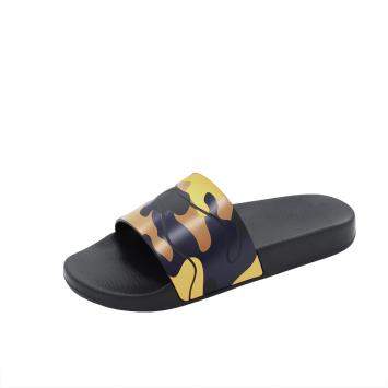 Pre Owned Valentino Marine Blue/Orange Rubber Camouflage Slides Size 42