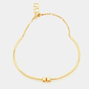 Pre Owned Valentino VLogo Gold Tone Bracelet