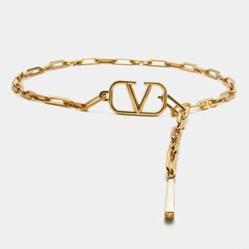 Pre Owned Valentino VChain Gold  Tone Belt 