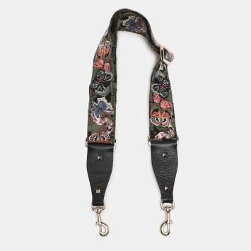 Pre Owned Valentino Multicolor Camu Butterfly Guitar Bag Strap