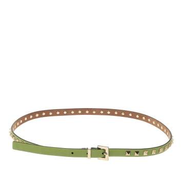 Pre Owned Valentino Green Leather Rockstud Belt 85CM