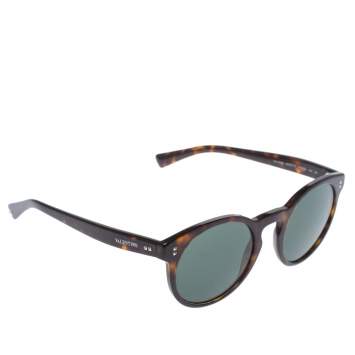 Pre Owned Valentino Havana/Smoke Green VA4009 Round Sunglasses