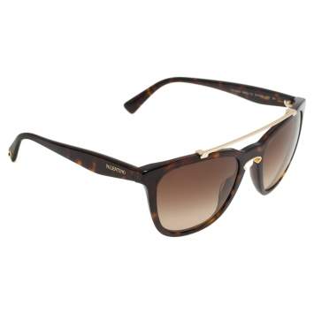 Pre Owned Valentino Tortoise/Brown Gradient VA4002 Square Sunglasses