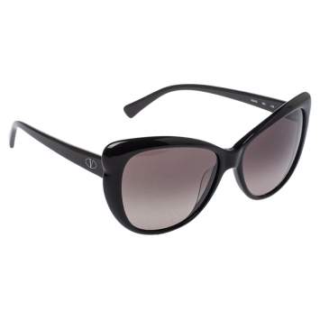 Pre Owned Valentino Black V634S Cat Eye Sunglasses