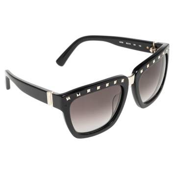 Pre Owned Valentino Black Rockstud V675S Wayfarer Gradient Sunglasses