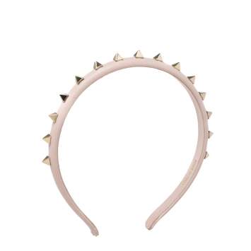 Pre Owned Valentino Pink Leather Rockstud Headband