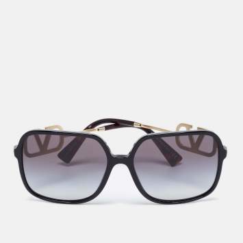 Pre Owned Valentino Black VA4101 Squared Gradient Sunglasses 