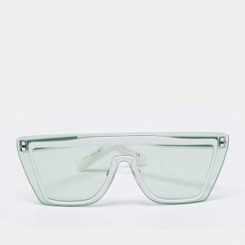 Pre Owned Valentino Green/White VA 2026 Shield Sunglasses