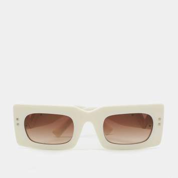 Pre Owned Valentino Off-White / Brown Gradient VLogo VA 4094 Rectangle Sunglasses