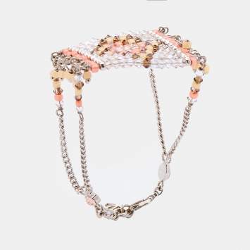 Pre Owned Valentino Multicolor Geometric Patterned Beaded Bracelet