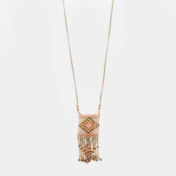 Pre Owned Valentino Native Couture Beaded Pendant Necklace