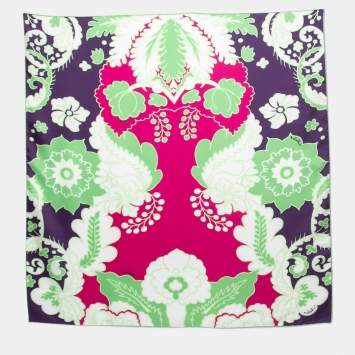 Pre Owned Valentino Multicolour Floral Print Silk Scarf 