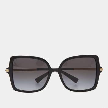Pre Owned Valentino Black/Grey Gradient VA 4072 Rockstud Detail Square Sunglasses