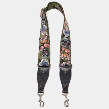 Pre Owned Valentino Multicolor Camu Butterfly Guitar Bag Strap