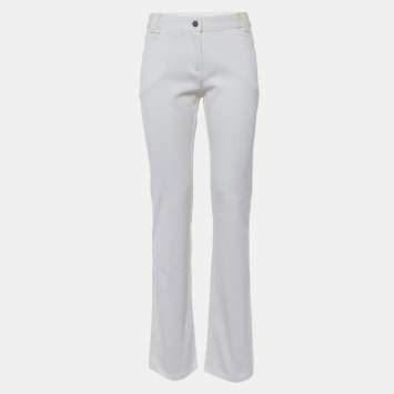 Pre Owned Valentino Vintage White Cotton Slim Fit Jeans M/Waist 30"
