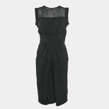 Pre Owned Valentino Black Crepe Sleeveless Short Dress L