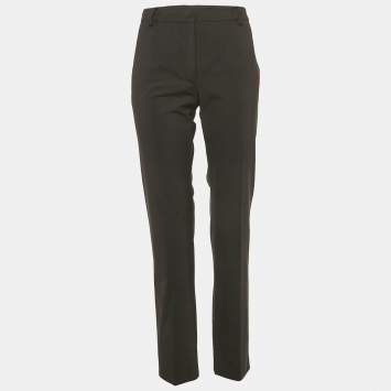 Pre Owned Valentino Black Wool Straight Leg Trousers M