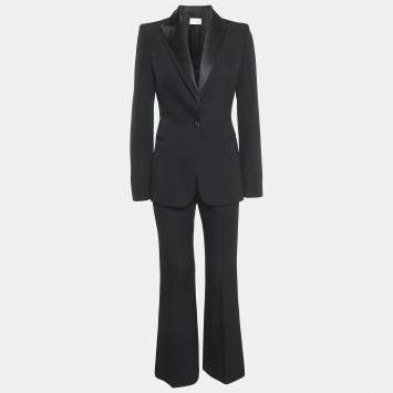 Pre Owned Valentino Black Wool Tailored Suit M