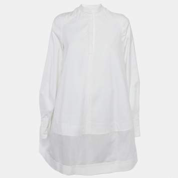 Pre Owned Valentino Le Blanc White Cotton Tie Detail Mini Dress S